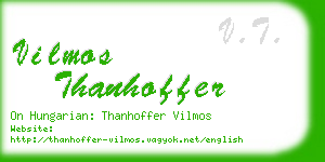 vilmos thanhoffer business card